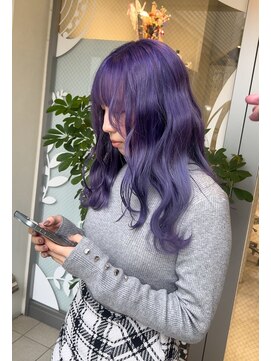 アソビセカンド 原宿(ASOBI 2nd) ダブルカラー/黒髪/ボブルフ/ネビージュ/原宿/前髪/ラベンダー