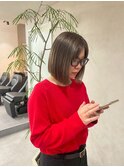 【qumu】ナチュラルベージュ×切りっぱなしボブ