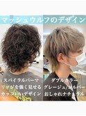 メンズパーマ☆マッシュウルフ☆パンク☆ブリーチデザイン韓国