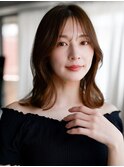 ☆フェミニンロング大人かわいいぱっつん前髪レイヤーカット小顔