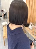 ホワイトグレージュミニウルフデジタルパーマチェリーブラウン