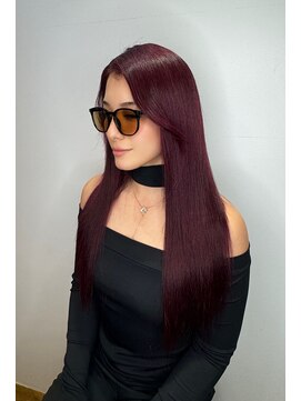 ヘアーエクステンド エフ 渋谷(f) ワインレッドヘアー