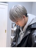 ミニウルフチェリーブラウンホワイトグレージュフェザーパーマ