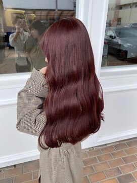 オズ 郡山駅前店(OZ) ミニウルフチェリーブラウンホワイトグレージュフェザーパーマ