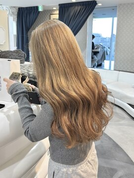 エアー 青山(AIR) ミルクティーベージュマロンベージュレイヤーカット