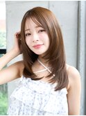 ミディアムレイヤーハッシュカット大人レイヤーカット