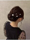 アップスタイルヘアセットヘアアレンジ春ヘアー成人式ヘアセット