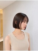 髪質改善縮毛矯正地毛風ストレート切りっぱなしボブ