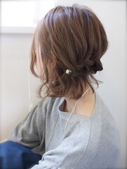 【Lepes】ボブディヘアアレンジ☆ざっくりゆる片編み込み