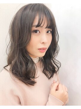 エトネ ヘアーサロン 仙台駅前(eTONe hair salon) 《eTONe》ふわふわミディアム × アッシュグレージュ