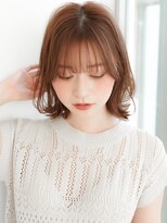 リヤン 表参道(lyann) ショコラベージュ ボブルフ  ベビーバング カール くびれヘア