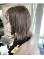 アン たまプラーザ(un) 外ハネボブ+立体グレージュカラー【髪質改善オージュアサロン】