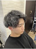 ツイストスパイラルパーマホワイトハイライトカラー☆