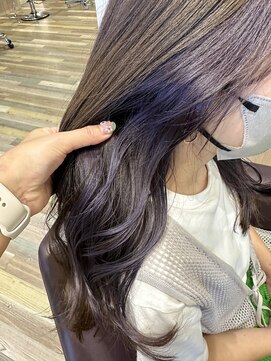 レーブバイファースト(reve by first) ブリーチ1回のインナーカラー×ラベンダー