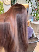 【ピンクブラウン】サラ艶/ロングヘアー/30代40代/髪質改善