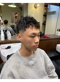 メンズスパイラルパーマ×フェード