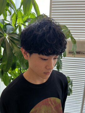 フィッティ 横須賀中央店(fiti) ニュアンスパーマメンズマッシュアッシュブラック