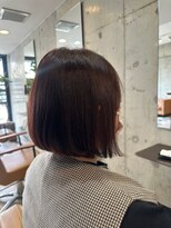 ヘアーアンドメイク ファット(Hair&Make PHAT)&nbsp;大人可愛い前下がりぱつっとボブナチュラルブラウンカラー