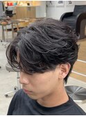 ツイストスパイラルパーマ波巻きシャドウ毛流れパーマ刈り上げ