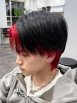 ルースト 京都四条大宮店(ROOST)&nbsp;センターパート/ウルフ/インナーカラー/レッド