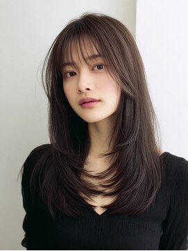 レリーアンテ 大阪梅田(Rely ante) 顔まわりカット　韓国ヘア　グレージュ