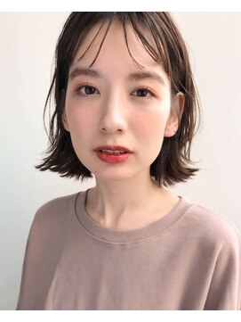 パザパ 寒河江店(pa.za.pa.) 韓国風外はね切りっぱなしボブ/ナチュラルブラウン/20代30代40代