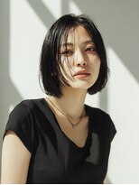 ココ(qoqo) ナチュラルボブ ボブ 顔周りレイヤー 黒髪 シンプル 30代40代