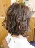 ～LaLa Terrace流～カーキアッシュ×セミウェット前下がりボブ