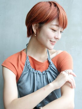 アルバム 銀座(ALBUM GINZA) ナチュラルショート_オリーブカラーハイライトカラー_68052