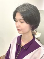 キュエム(Cuem)&nbsp;【Cuem菅原】ピアスカラー透明感ラベンダー黒髪ショート