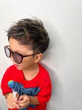 キッズ金メッシュカラー　【キッズ/キッズカラー/金メッシュ】