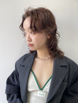 ヘアー アイス 御器所本店(HAIR ICI) 20代30代大人可愛いロングウルフくせ毛風パーマ