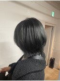 グレージュカラー/ボブウルフ/黒髪/ココアベージュ