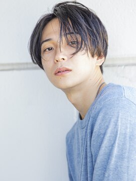 シティ(CITY) 小久保styleフェザーパーマグレーブルーカラー刈り上げショート
