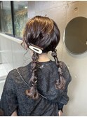 ツイン編みおろしアレンジ/博多美容室