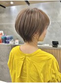 大人可愛い20代30代40代黒髪前下がりショートボブ丸みショート◎
