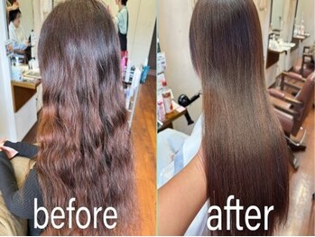 毛質改善ヘアエステサロン エリア 大島店(area)の写真/ダメージを極限まで抑え憧れの低刺激ストレートへ♪熟練の技で、限りなく自然で美しい仕上がりを叶えます◎