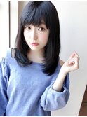 さらツヤワンカールストレート 大人かわいい