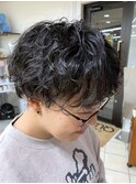 ハードパーマ　スパイラル　カーリーヘア　ガーリー　ショート