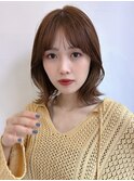 大人可愛い20代30代40代韓国風くびれレイヤー×ラテベージュ