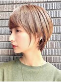 30代40代大人女性/前髪ありショートボブ/ショートヘア/髪質改善