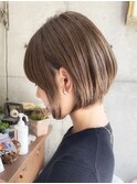 細めハイライトカラーフェイスフレーミングくすみベージュ