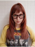 【レイヤーカット/阿部達哉】オレンジブラウン/顔まわりカット