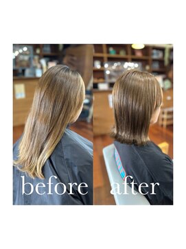 スミカ(sumica) #イメチェンカット #ベージュカラー #外ハネミディボブ