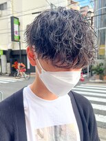 エルマーク 心斎橋(L-MARK)&nbsp;スパイラルパーマツイストパーマアップバング短髪メッシュ