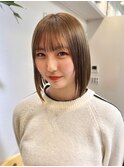 大宮韓国タッセルボブヘイリー切りっぱなし前下がりボブ20代30代