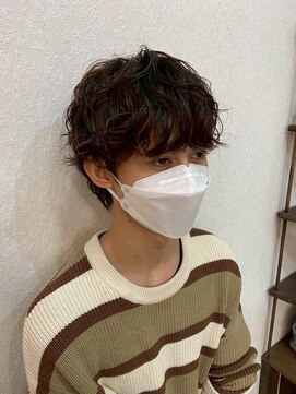 アグランテトラ 野田阪神店(a Gland tetra) メンズパーマニュアンスパーマナチュラルブラウン20代30代