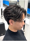 フェザーショートフェザーパーマ韓国センターパートツーブロック