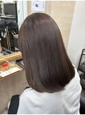 ブリーチなしダブルカラー○透け感シナモンブラウン