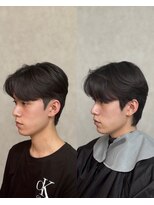 エクシア 六甲道店(EXCIA)&nbsp;センターパートウルフ/リーフカット/韓国メンズヘア